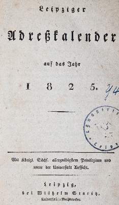 Bild Nr.1: 144-1839 Leipziger Adreßkalender: (Deutschland, Leipzig)