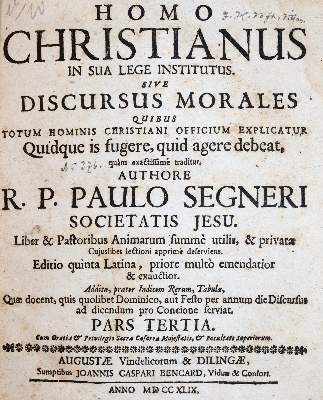 Bild Nr.1: 144-185 Segner,P.: (Alte Drucke, Handschriften und Theologie)