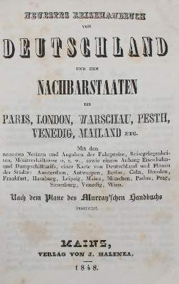 Bild Nr.1: 144-1857 Neuestes Reisehandbuch: (Deutschland)