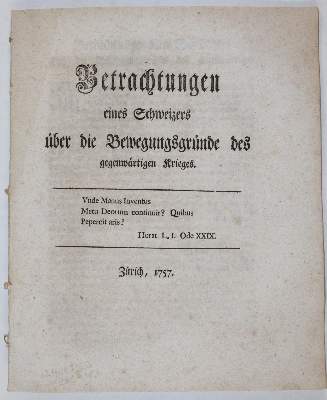 Bild Nr.2: 144-1907 Gedanken: (Deutschland, Siebenjähriger Krieg, Vier Schriften)