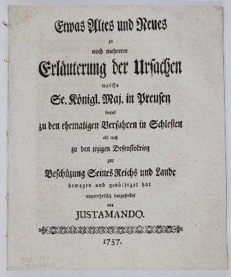 Bild Nr.3: 144-1912 Unpartheyische Gedanken: (Deutschland, Siebenjähriger Krieg, Vier Schriften)