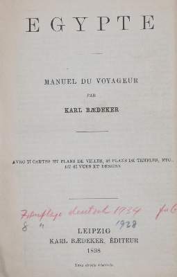 Bild Nr.1: 144-2075 Egypte.: (Verschiedene Länder - Geschichte, Baedeker)