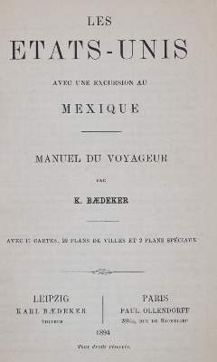 Bild Nr.1: 144-2076 Etats-Unis, Les,: (Verschiedene Länder - Geschichte, Baedeker)