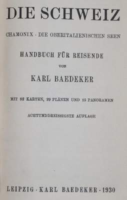Bild Nr.1: 144-2089 Schweiz, Die,: (Verschiedene Länder - Geschichte, Baedeker)