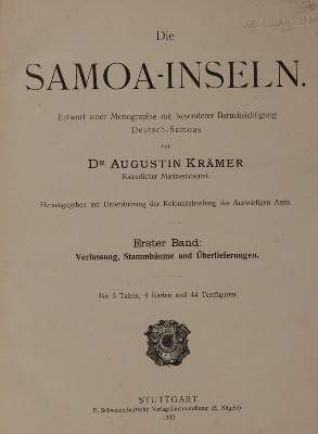 Bild Nr.1: 144-2163 Krämer,A.: (Verschiedene Länder - Geschichte, Südsee)