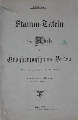 Bild Nr.1: 144-219 Becke-Klüchtzner,E.v.d.: (Genealogie und Heraldik, Baden)