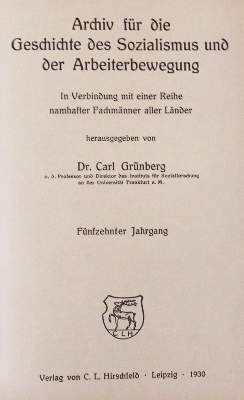 Bild Nr.1: 144-232 Grünberg,C. (Hrsg.).: (Sozialismus)