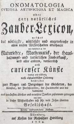 Bild Nr.1: 144-266 Onomatologia: (Grenzwissenschaften und Okkultismus)