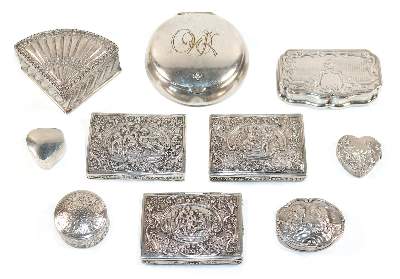 Bild Nr.1: 144-2676 Pillendosen u. Tabatieren: (Silber)