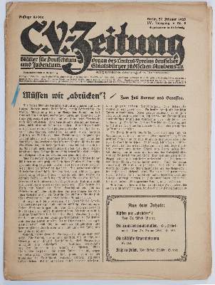 Bild Nr.1: 144-268 C.V.-Zeitung.: (Judaica)
