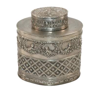 Bild Nr.1: 144-2681 Teedose,: (Silber)
