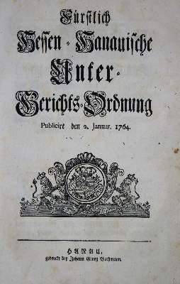 Bild Nr.2: 144-281 Fürstliche Hessen-Hanauische: (Juridica und Kriminologie, Hessen)