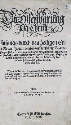 Bild Nr.2: 144-29 Bullinger,H.: (Alte Drucke, Handschriften und Theologie)