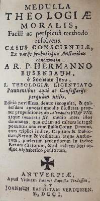 Bild Nr.1: 144-30 Busenbaum,H.: (Alte Drucke, Handschriften und Theologie)