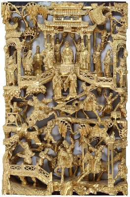 Bild Nr.1: 144-3018 Vergoldetes Holzrelief.: (Ausland, China)