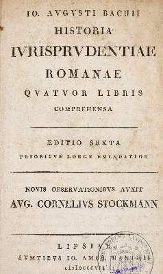 Bild Nr.1: 144-315 Bach,J.A.: (Jus der Bibliothek v. Prof. Thomas Würtenberger, Juridica und Kriminologie)