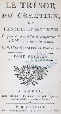 Bild Nr.1: 144-32 Champion de Pontalier,F.: (Alte Drucke, Handschriften und Theologie)