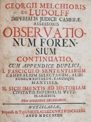 Bild Nr.1: 144-325 Ludolf,G.M.v.: (Jus der Bibliothek v. Prof. Thomas Würtenberger, Juridica und Kriminologie)