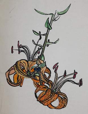 Bild Nr.5: 144-3292 Blumen: (Künstlergraphik)