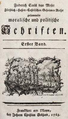 Bild Nr.1: 144-338 Moser,F.K.v.: (Jus der Bibliothek v. Prof. Thomas Würtenberger)