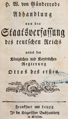 Bild Nr.1: 144-350 Günderrode,H.W.v.: (Jus der Bibliothek v. Prof. Thomas Würtenberger, Politik und Staatswissenschaften)
