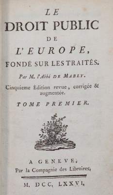 Bild Nr.1: 144-352 Mably,G.B.de.: (Jus der Bibliothek v. Prof. Thomas Würtenberger, Politik und Staatswissenschaften)