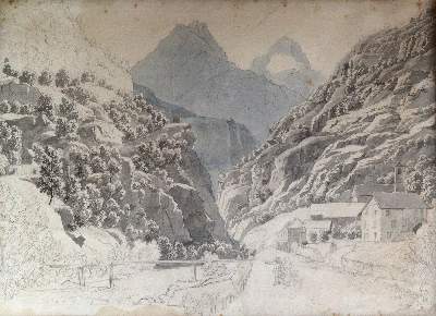 Bild Nr.3: 144-3535 Gebirgslandschaften.: (Künstlergraphik)