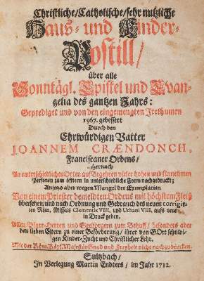 Bild Nr.1: 144-36 Craendoch,J.: (Alte Drucke, Handschriften und Theologie)