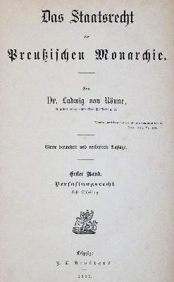 Bild Nr.1: 144-362 Rönne,L.v.: (Jus der Bibliothek v. Prof. Thomas Würtenberger, Politik und Staatswissenschaften)