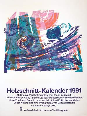 Bild Nr.1: 144-3645 Holzschnitt-Kalender.: (Künstlergraphik)