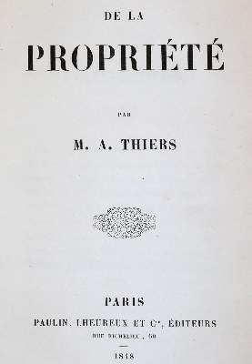 Bild Nr.1: 144-368 Thiers,L.A.: (Jus der Bibliothek v. Prof. Thomas Würtenberger, Politik und Staatswissenschaften)