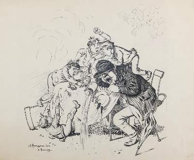 Bild Nr.1: 144-3842 Hengeler, Adolf: (Künstlergraphik, Karikatur)