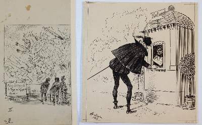 Bild Nr.2: 144-3858 Oberländer, Adolf: (Künstlergraphik, Karikatur)
