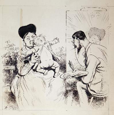Bild Nr.5: 144-3858 Oberländer, Adolf: (Künstlergraphik, Karikatur)