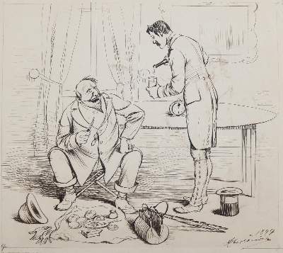 Bild Nr.2: 144-3865 Oberländer, Adolf: (Künstlergraphik, Karikatur)