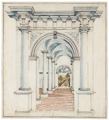 Bild Nr.1: 144-4301 Säulenhalle.: (Künstlergraphik)