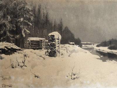 Bild Nr.1: 144-4500 Winterlandschaft.: (Künstlergraphik)