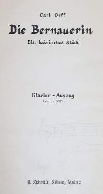 Bild Nr.1: 144-451 Orff,C.: (Musik)