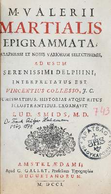 Bild Nr.1: 144-470 Martialis,M.V.: (Numismatik u. Siegelkunde, Medaillen)