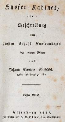 Bild Nr.2: 144-472 Reinhardt,J.C.: (Numismatik u. Siegelkunde, Medaillen)