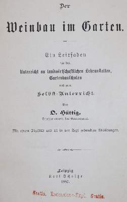 Bild Nr.1: 144-534 Hüttig,O.: (Küche und Haushalt, Getränke, Wein)