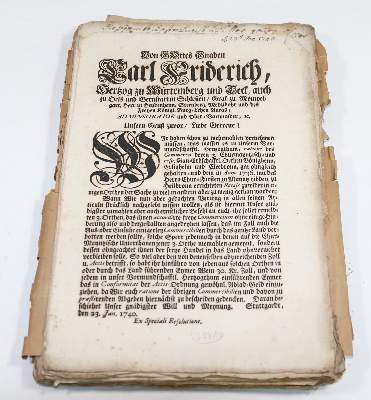 Bild Nr.1: 144-538 Verordnungen für Württemberg: (Küche und Haushalt, Getränke, Wein)