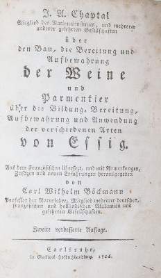 Bild Nr.1: 144-539 Chaptal,J.A.-C.: (Küche und Haushalt, Getränke, Wein und Weinbau)
