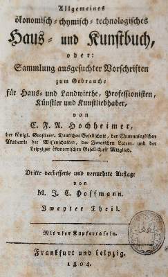 Bild Nr.1: 144-542 Hochheimer,C.F.A.: (Küche und Haushalt, Haushalt)