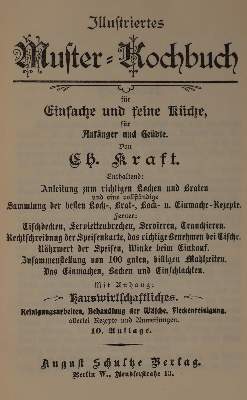 Bild Nr.1: 144-550 Kraft,C.: (Küche und Haushalt, Kochbücher)