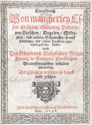 Bild Nr.1: 144-558 Rontzier,F.de.: (Küche und Haushalt, Kochbücher)