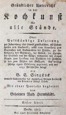 Bild Nr.1: 144-561 Singstock,G.E.: (Küche und Haushalt, Kochbücher)