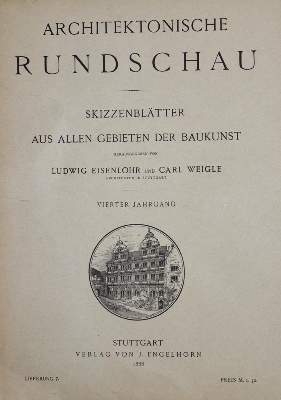 Bild Nr.1: 144-596 Architektonische Rundschau.: (Architektur)
