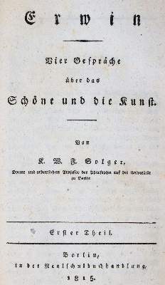 Bild Nr.1: 144-681 Solger,K.W.: (Kunstwissenschaft)