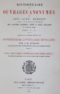 Bild Nr.1: 144-698 Barbier,A.-A.: (Bibliographie und Buchwesen)